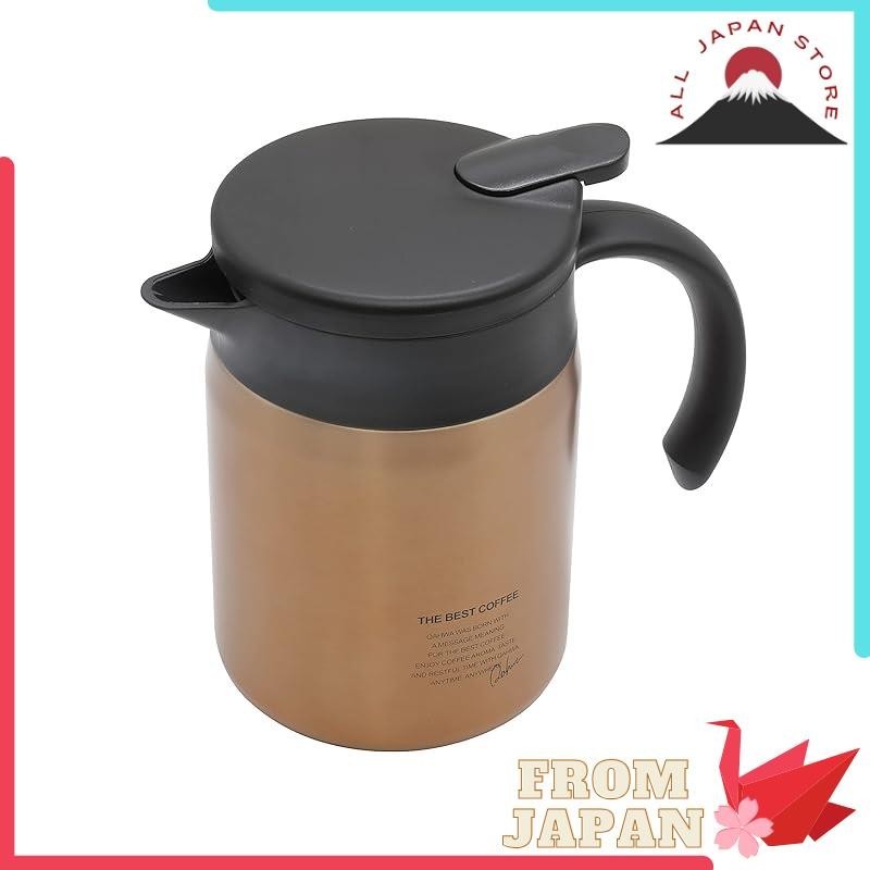 SHEBEE Japan Insulated Pot 600ml Copper Gold Teflon Coating Inside Coffee Insulated Server QAHWA