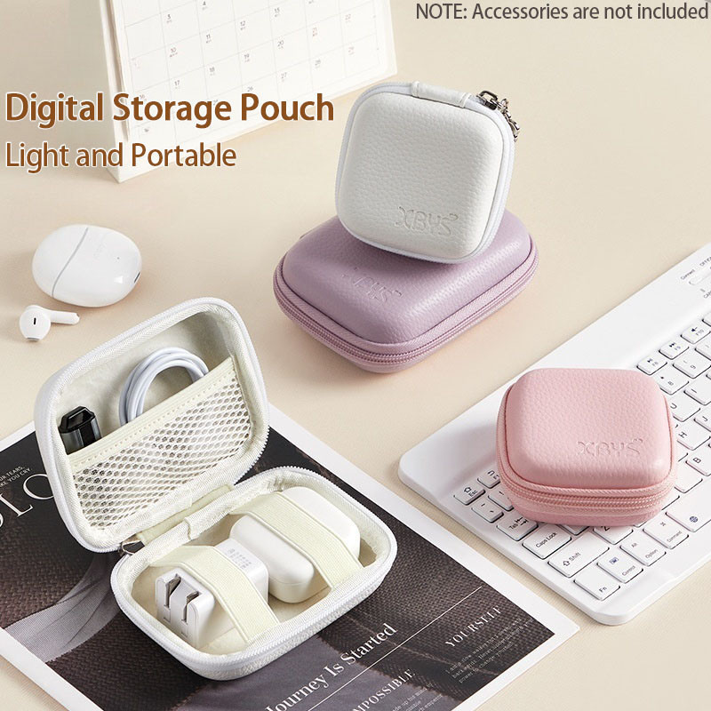 baona/ XBYS Travel USB Data Cable Storage Bag Digital Charger Plug Organizer Case กันน ้ ํา Hard PU ฝาครอบหูฟังกล ่ องป ้ องกัน