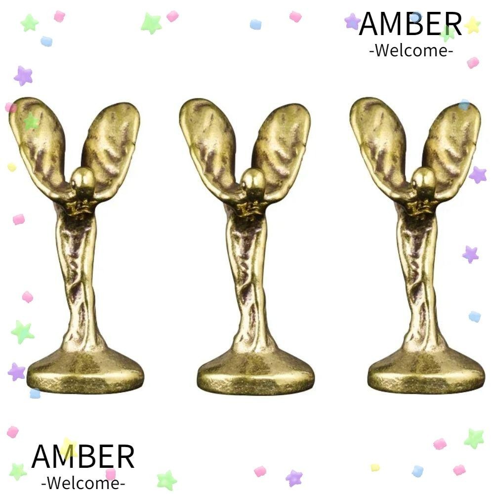 Amber Bronze Trophy Awards, Handmade รูปปั ้ นขนาดเล ็ ก Bronze Figurine, Desktop Decor Retro เครื ่ องประดับหัตถกรรมของที ่ ระลึก Little Golden Man ถ ้ วยการแข ่ งขัน Party ฉลองของขวัญ
