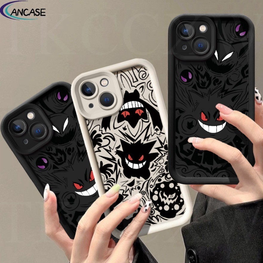 สําหรับ Huawei P40 P30 Pro Nova Y61 Y71 Y70 7 6 SE 5T Y7A ปลอกอ่อนแนวโน้มยี่ห้ออะนิเมะ Pokemon Angel Eyes ขอบตรงออกแบบเคสโทรศัพท์