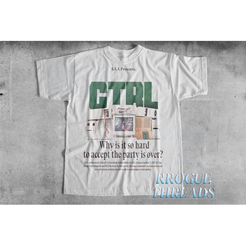 SZA - Ctrl เสื้อยืด sza Graphic Tee sza Merch Rap เสื้อ SOS sza ของขวัญ unisex คอนเสิร์ต T เสื้อ Uni