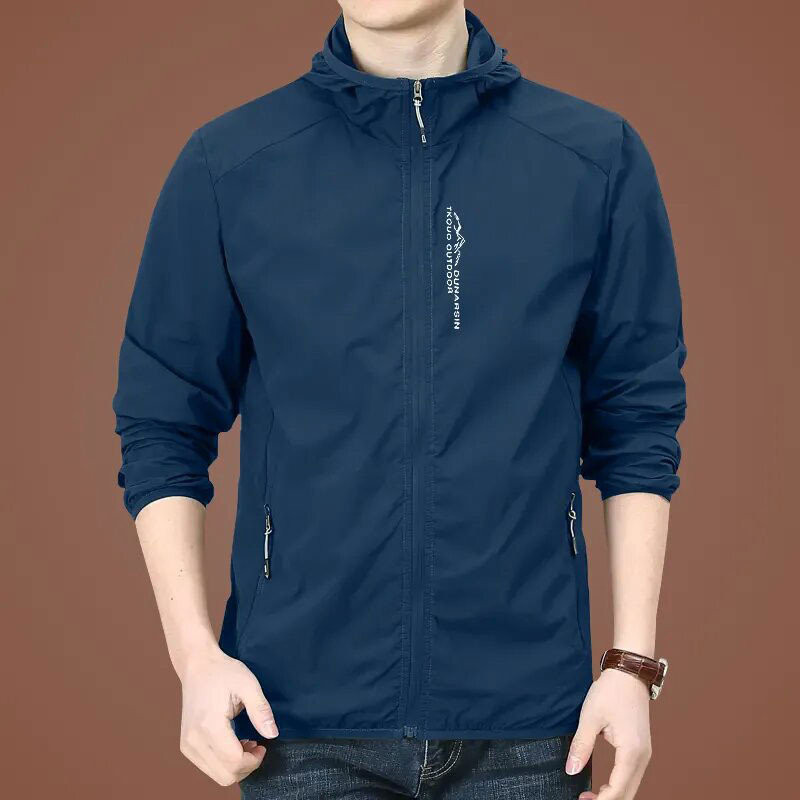 ฤดูร้อนน้ำหนักเบาแจ็คเก็ตผู้ชายแจ็คเก็ต UV ป้องกันแสงแดดแจ็คเก็ตคลุมด้วยผ้าตกปลาแจ็คเก็ตเดินป่ากลางแจ้งแจ็คเก็ต