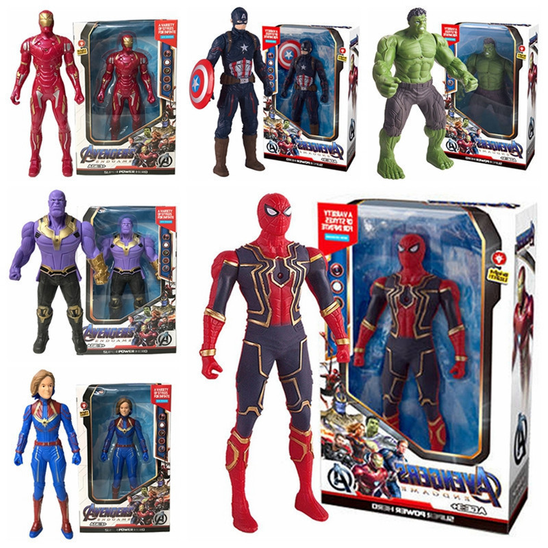 Avengers Luminous Hand-made Captain America Spiderman Iron Man Action Figure