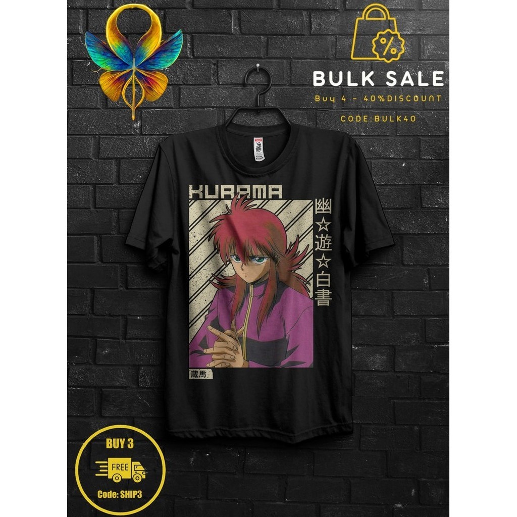 Kurama Yu Yu Hakusho เสื้อยืดอะนิเมะของขวัญสำหรับเขา Yukina TShirt สำหรับ Botan Kazuma Kuwabara เสื้