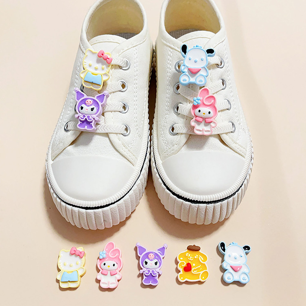 1ชิ้น/1คู่หลายสีเรซิ่นเชือกผูกรองเท้าหัวเข็มขัด ทําเอง น่ารักการ์ตูนดอกไม้สัตว์เรซิ่นรองเท้าอุปกรณ์เสริม