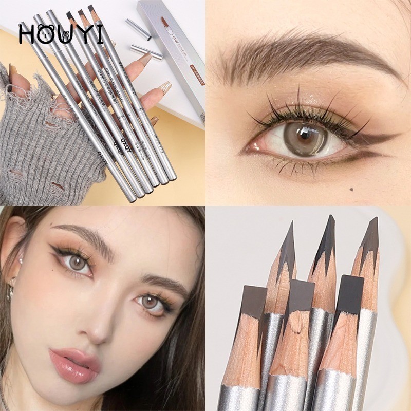 3 สีติดทนนาน Matte Hard Eyebrow Pencil - Sweat-proof Waterproof Eyebrow Contour Sketching Tattoo เครื่องสําอาง