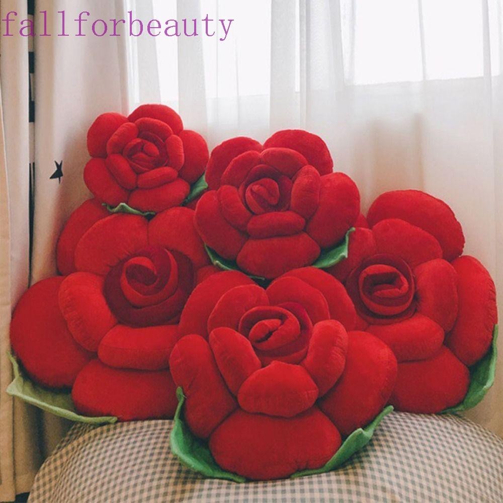 Fallforbeauty หมอนกุหลาบ , หมอนอิงรูปดอกไม ้ ขนาดใหญ ่ , สไตล ์ INS ประณีตนุ ่ ม 3D เบาะโซฟา/Bed