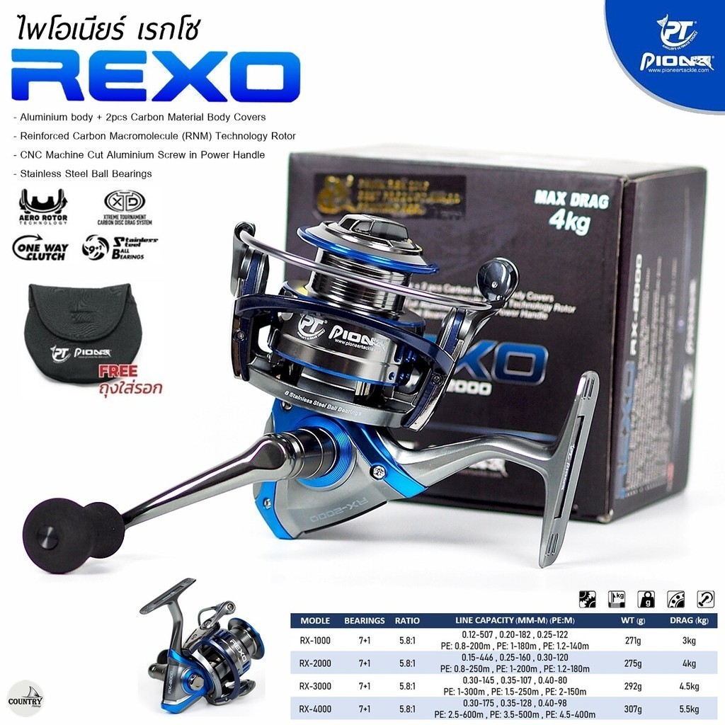 Pioneer REXO 2024 รอกตกปลา ไพโอเนียร์ เรกโซ แถมฟรี! ถุงใส่รอก 1 ใบ