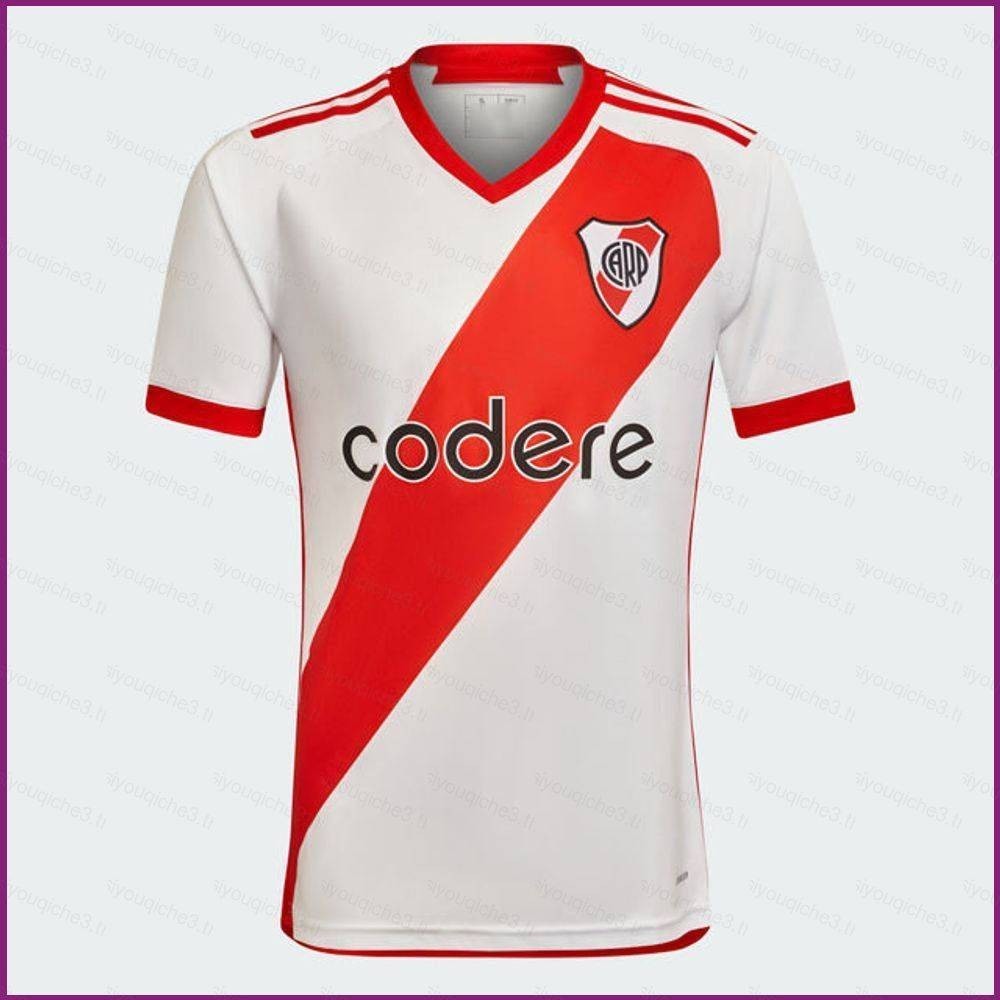 2023-24 River Plate Home Jersey เสื ้ อยืดฟุตบอลแขนสั ้ นกีฬา Tee Plus ขนาด