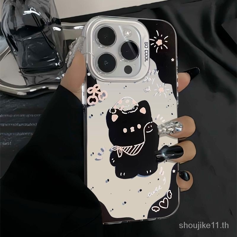 Beckoning Black Cat เหมาะสําหรับ iPhone15 Apple 14Plus เคสโทรศัพท ์ 12promax Vitality Case 13 Laser 11 BIPJ