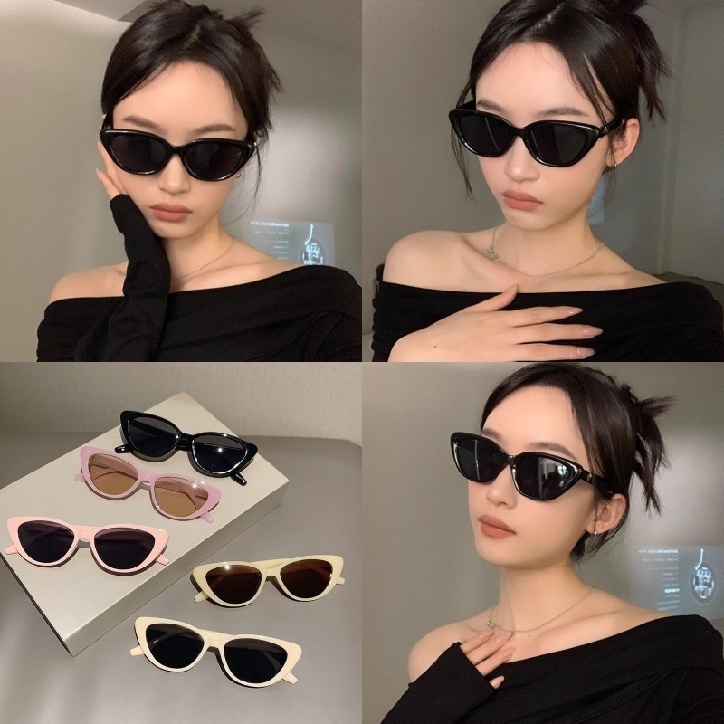 กรอบสีชมพูขนาดเล็กแว่นกันแดดแมวตาผู้หญิง2024สไตล์ใหม่ความรู้สึกระดับไฮเอนด์สามารถจับคู่กับสายตาสั้นที่มีองศาป้องกันรังสีอัลตราไว