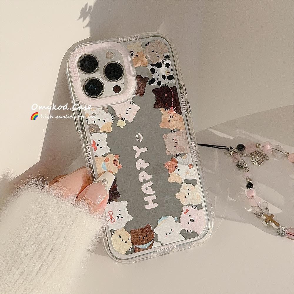 เคสกระจกการ์ตูนสำหรับ iPhone 16 15 14 13 12 11 Pro Max XR XS Max 7 Plus thumbnail 9