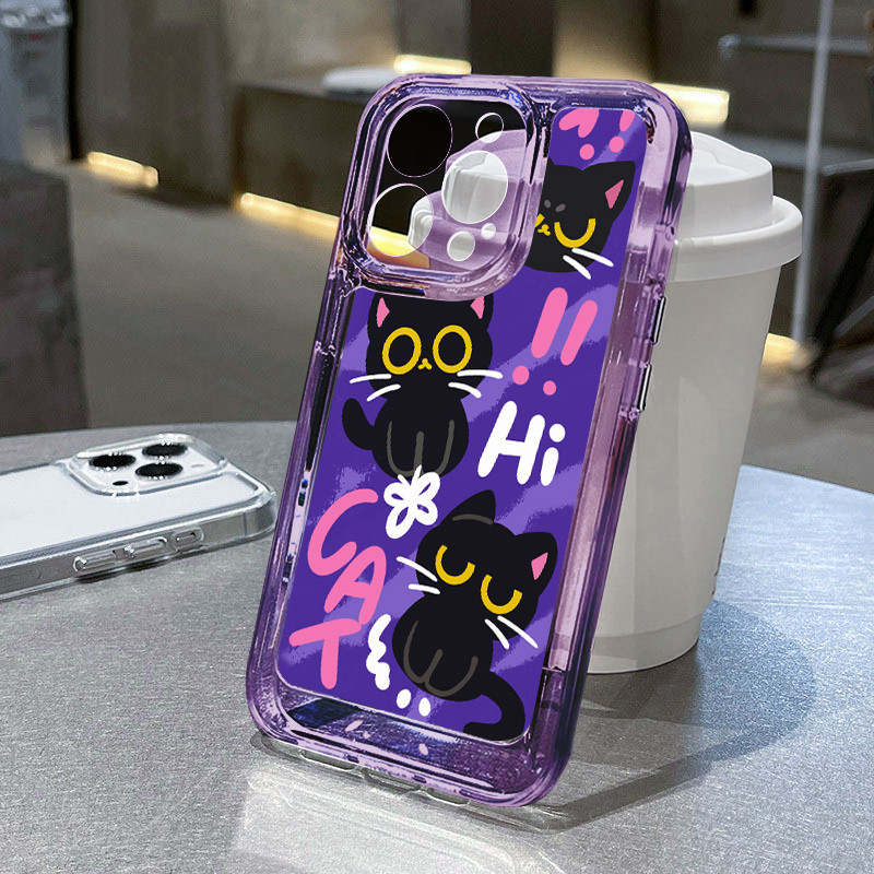 Black cat Boyโปร่งใสเคสโทรศัพท์สําหรับOPPO A5i Pro C65 A3S A9 2020 A5 A16 A31 A8 A52 A72 A92 A53 A33