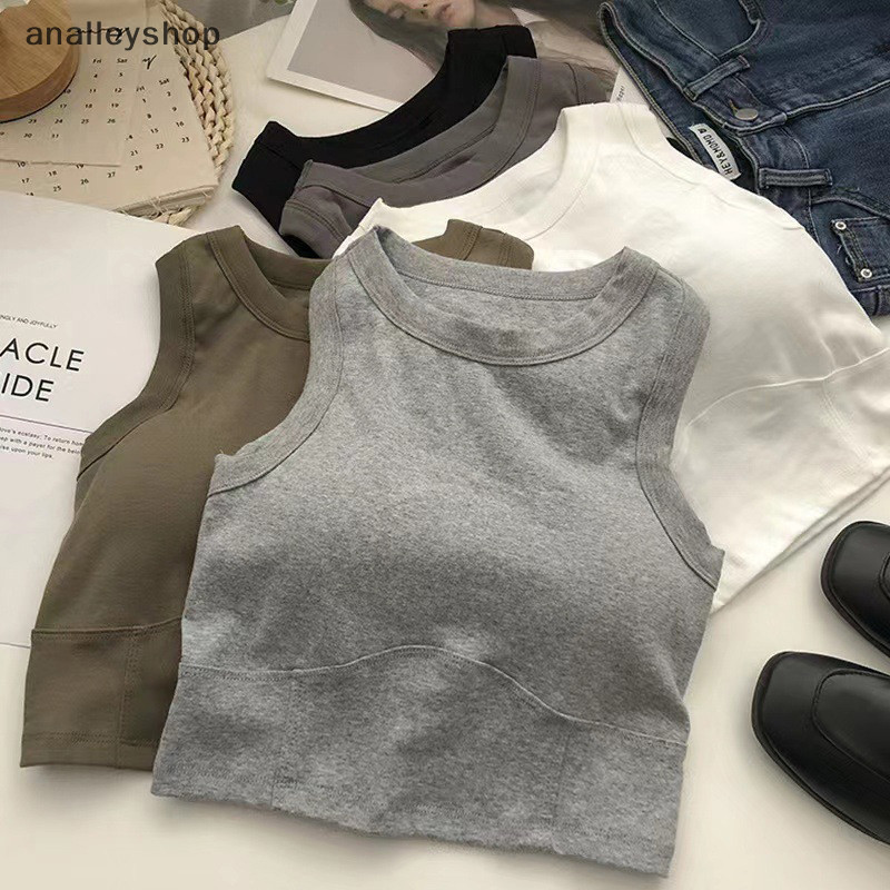 [Analleyshop] ฤดูร้อนสั้น I-Word ชุดชั้นในหญิงความงามกลับ All-In-One พร้อม Bra Pads ด้านในกระชับสัดส่วนห่อสั้นสะดือเสื้อแขนกุด [th]