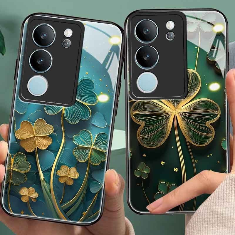 เคสนําโชคสําหรับ vivo v29/e,v30/e,v11i,v15,v17,v19,v20/se,v21/e,v23/e,v25/e,v27/e,z1,y100,s1/propropro,4g,5g เคสกระจกนิรภัย (WYA2-1034