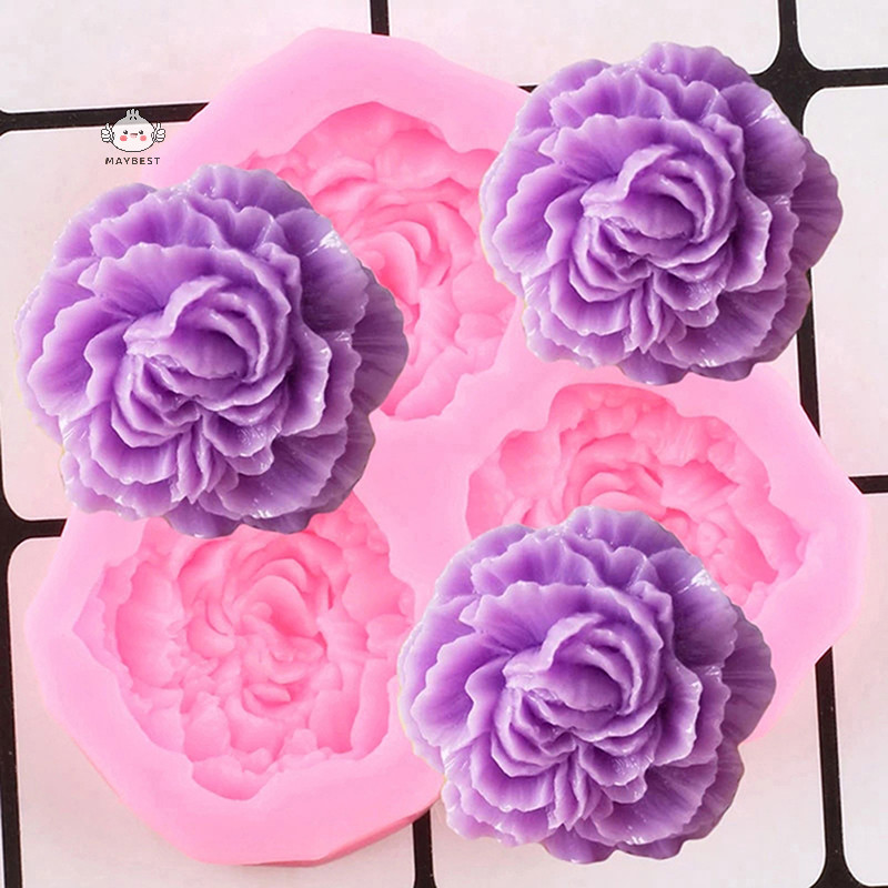 {maybest} แม่พิมพ์ซิลิโคนดอกไม้ดอกโบตั๋นงานแต่งงาน Cupcake Topper เครื่องมือตกแต่งเค้กฟองดอง {TH}
