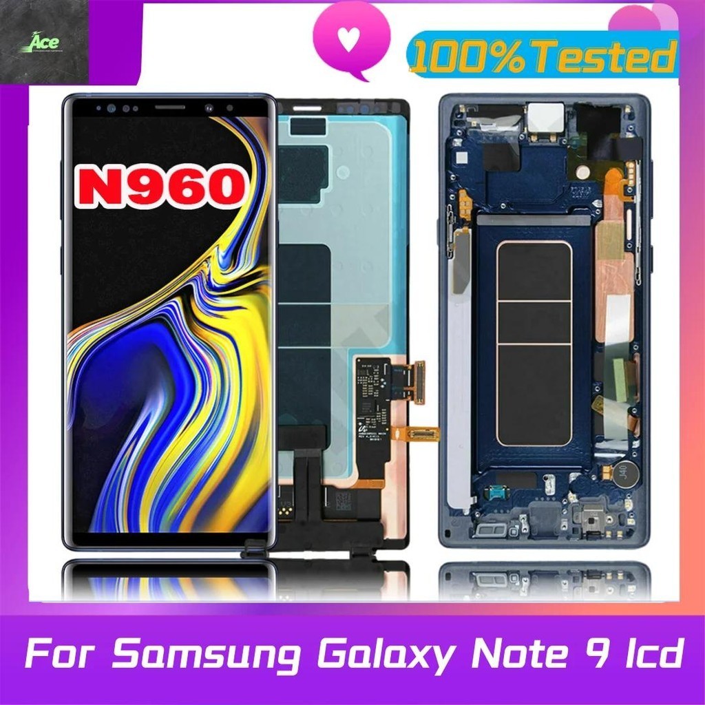 Aaa + 6.4 Super AMOLED สําหรับ Samsung Galaxy Note9 จอแสดงผลหน ้ าจอสัมผัสหมายเหตุ 9 N960 Digitizer Assembly N9600 N960F LCD