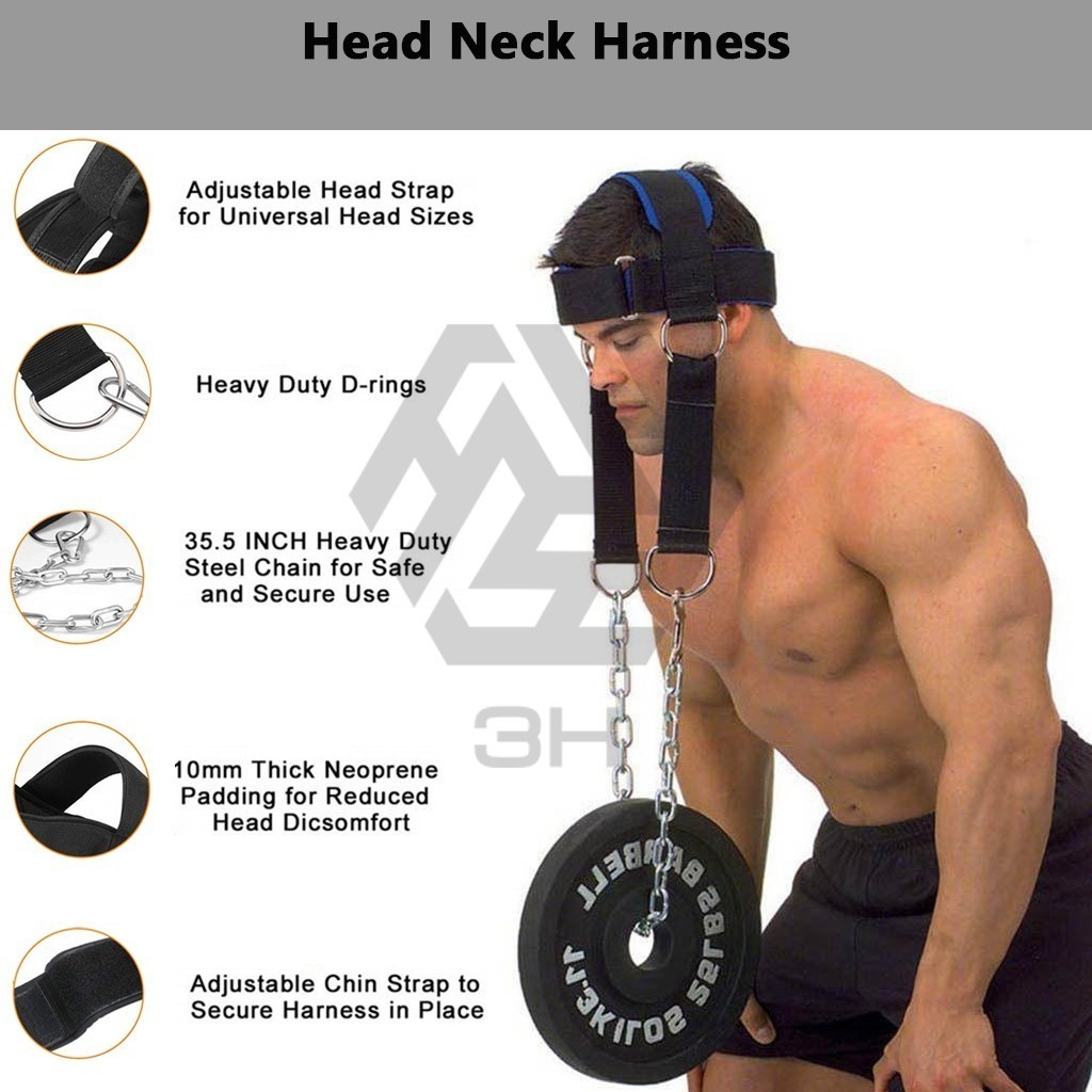 3H Head & Neck Training Hat Strap Head Neck Harness Belt Weight Lifting Chain Belt Chain Strap