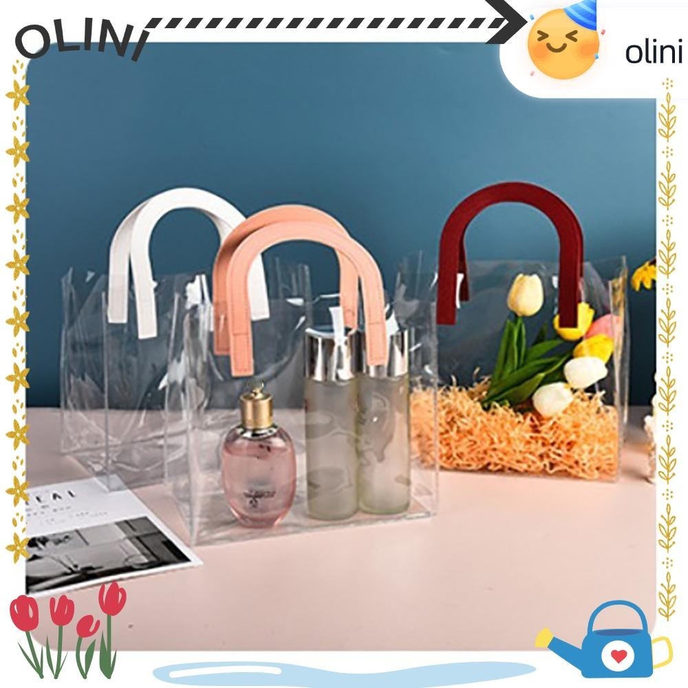Olini Tote Bag, U Shape Handle Transparent Shopping Bags, PVC Waterproof Storage Bag