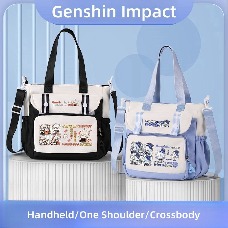 Genshin Impact กระเป ๋ าสะพาย Fenshin Impact Walnut Sanbing นักเรียนโรงเรียนประถมศึกษาผู ้ ชายผู ้ หญิงกระเป ๋ าถือCrossbodyกระเป ๋ านักเรียน