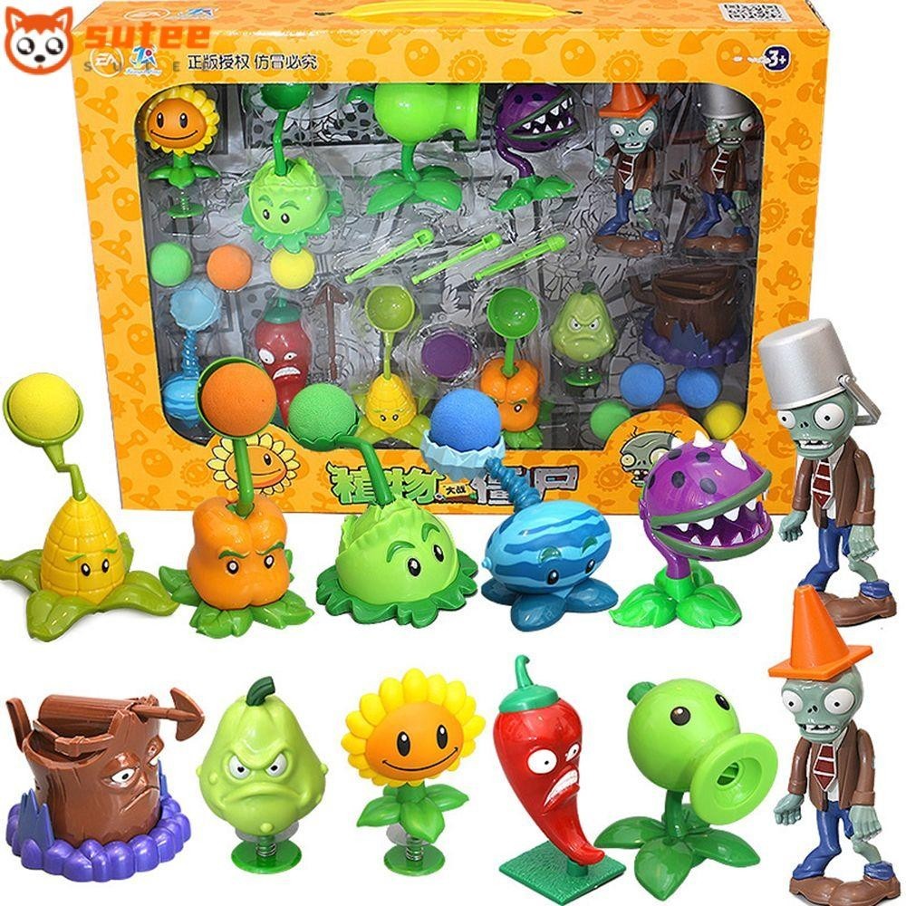 Sutee 10 ชิ ้ น/set Plants VS Zombies ของเล ่ นเด ็ กของขวัญวันเกิดตุ ๊ กตาชุดโต ๊ ะเกมต ่ อสู ้
