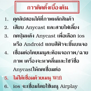 Anycast รุ่นใหม่ล่าสุด 2024 ของแท้ 100% นำภาพมือถือขึ้นจอผ่าน Wifi Android บริการดี ส่งเร็ว Mirror Cast AirPlay DLNA