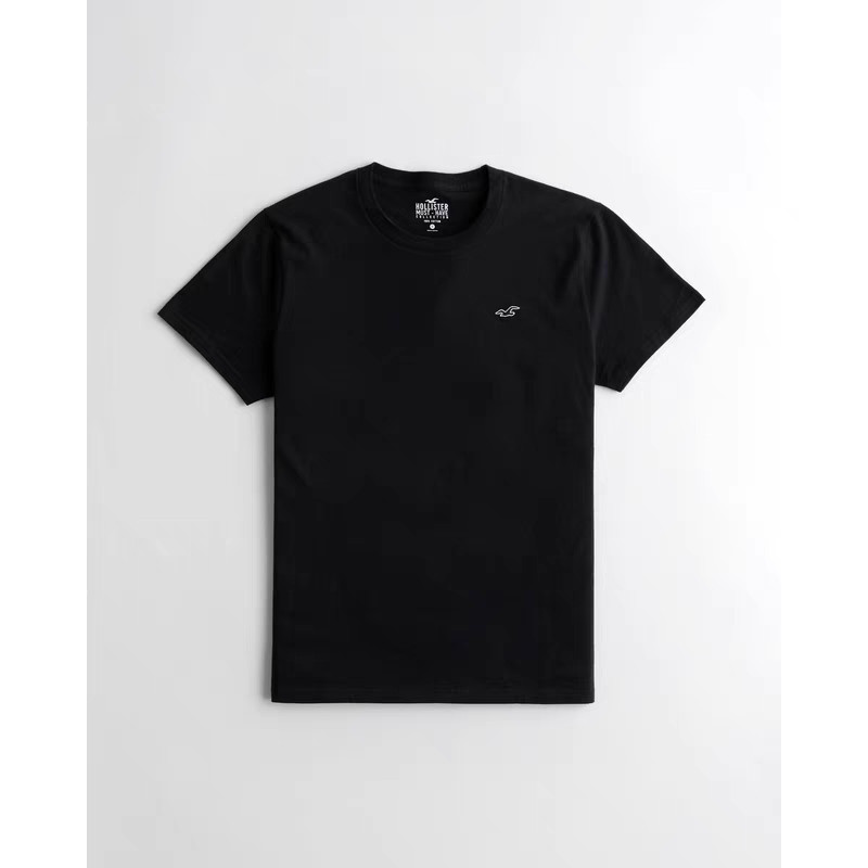 HOLLISTER ReadystockHot SaleHollister Seagull Four Seasons Round Neck Logo Pattern Casual Pure Cotto