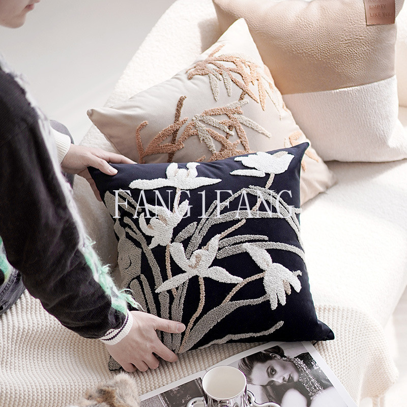 Vintage Nordic โยนหมอนครีมหรูหราโซฟาเบาะเอวตกแต ่ งปลอกหมอน