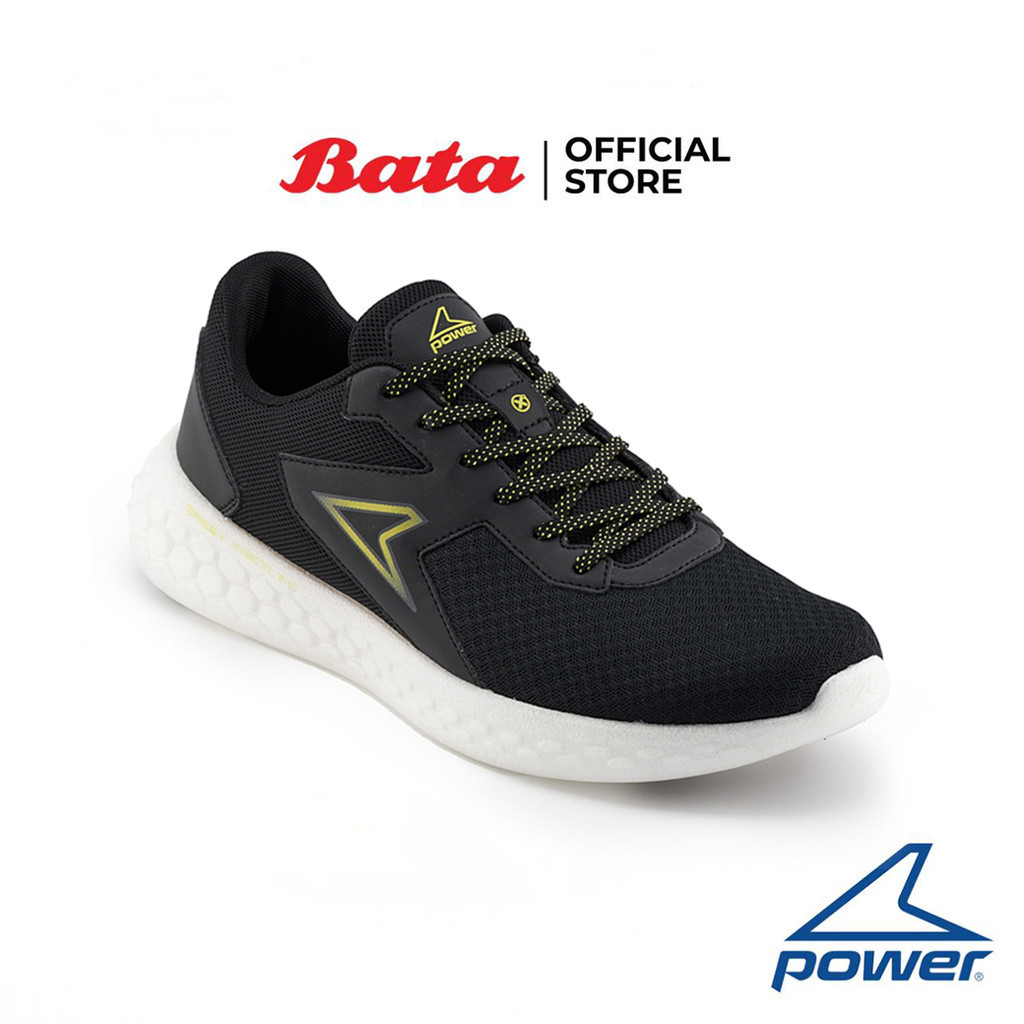 Bata บาจา Power รองเท้าผ้าใบออกกำลังกาย แบบผูกเชือก สำหรับผู้ชาย รุ่น XoRise+100 Series สีดำ รหัส 8186742