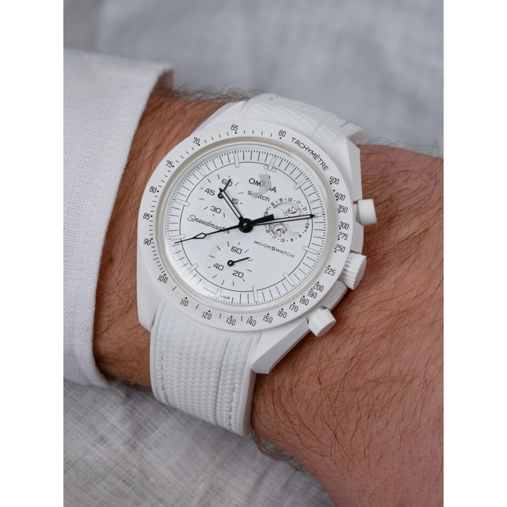 เหมาะสําหรับ Omega Swatch Snoopy Strap Rubber Co-Branded Swatch x Omega x Snoopy Strap 20 มม .