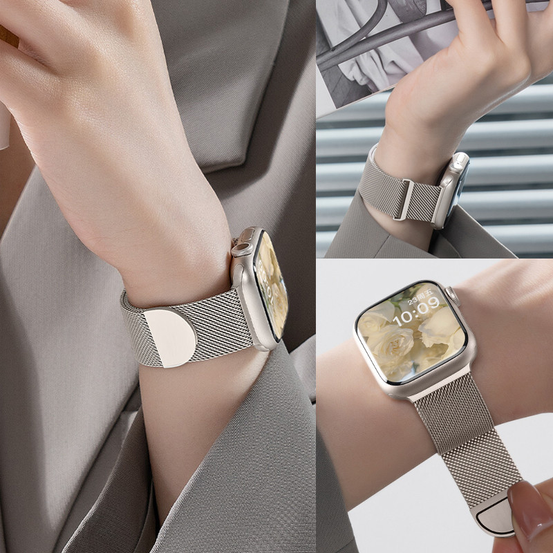 สายสแตนเลสมิลานสําหรับ iSmartWatch Band Ultra 9 8 49 มม.7 5 SE 3 สําหรับ iWatch 41 มม.45 มม.38/42 มม.40/44 มม.อุปกรณ์เสริม