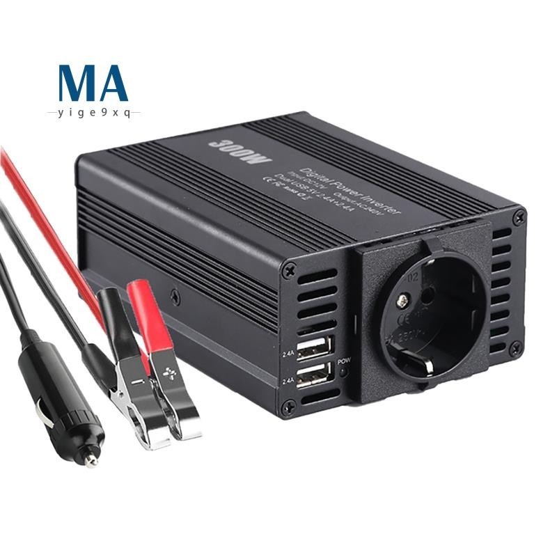 【 Mayige9xq 】 300W Power Inverter DC12V ถึง AC220V 230V Power Converter Splitter Double USB Fast Charging รถ Power Inverter EU Plug