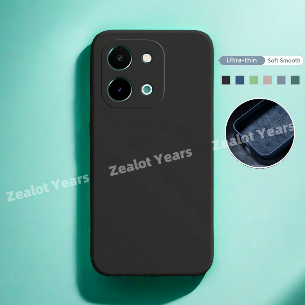 สําหรับ Vivo Y28 4G VivoY28 Y 28 ใหม ่ สแควร ์ ซิลิโคนเหลวเคสโทรศัพท ์ TPU กันชนกันกระแทกปลอกเรียบง ่ ายสีทึบซิลิโคนฝาครอบโทรศัพท ์