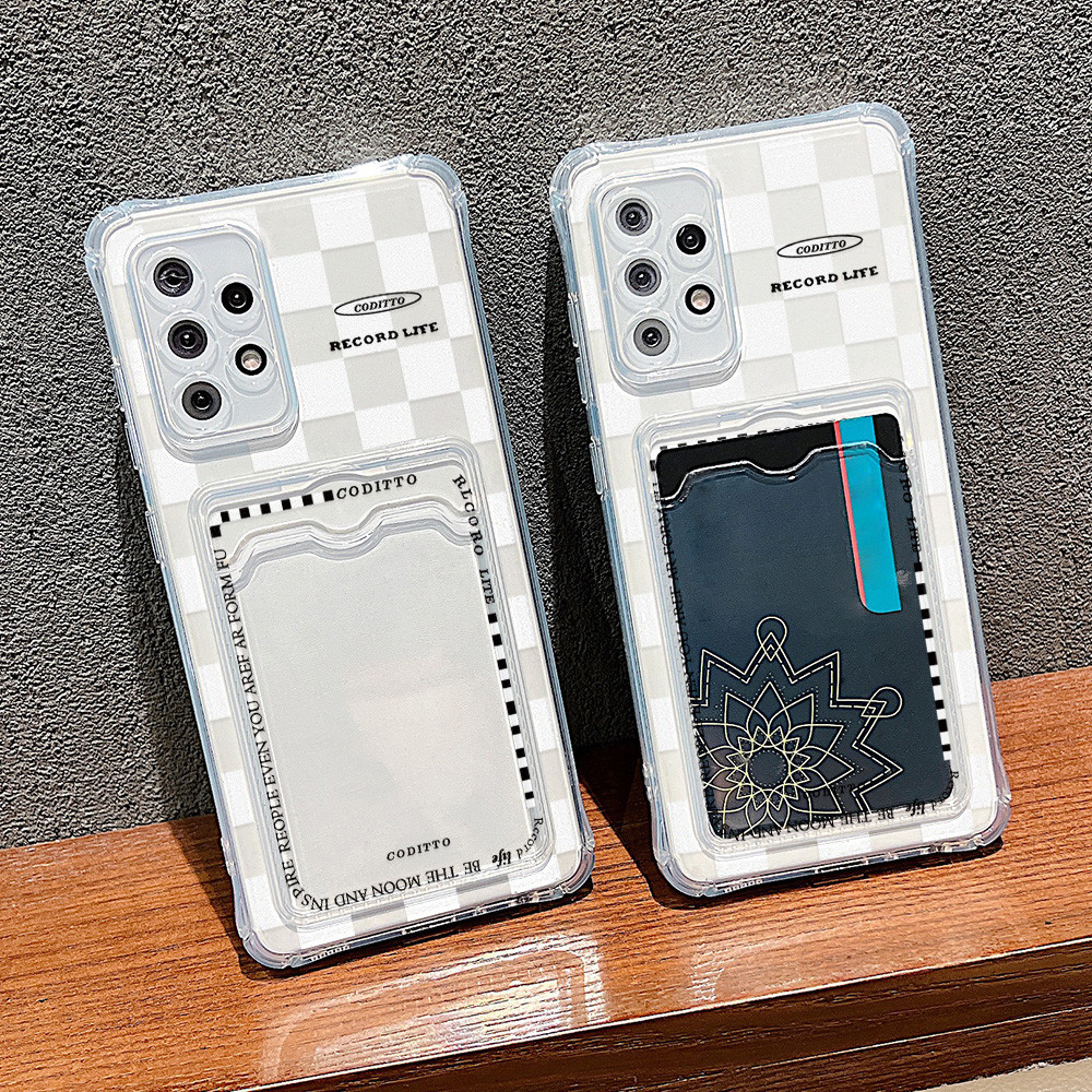 TPU เคสโทรศัพท์ สำหรับOppoA5 A15 A9 A7 A5S A57 A77 A77S A74 F19 A95 A18 A38 Reno7 6 Realme C35 C11 C51 C53 มีช่องใส่บัตร