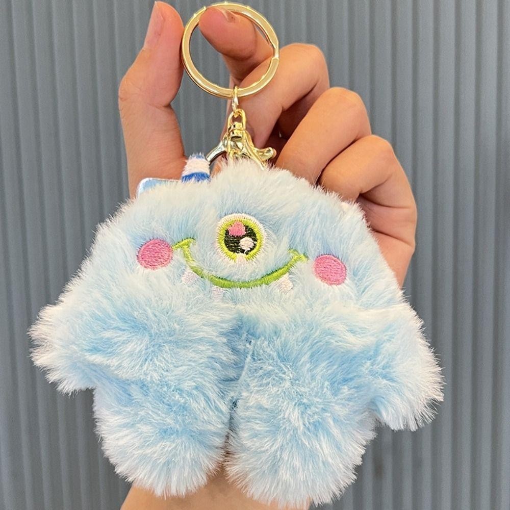DSLONG พวงกุญแจตุ๊กตา, Rex กระต่ายผมแฟชั่น Big Eyed Cyclop ตุ๊กตาจี้, กระเป๋าอุปกรณ์เสริม Diy Kawaii กระเป๋าตกแต่ง