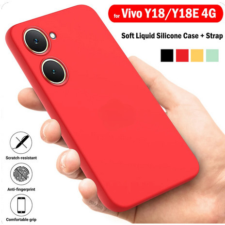 ซิลิโคนเหลวโทรศัพท์มือถือสําหรับ VIVO Y18 Y18E Y03 ฝาครอบโทรศัพท์กันกระแทกสําหรับ VIVO Y36 V30 Pro V