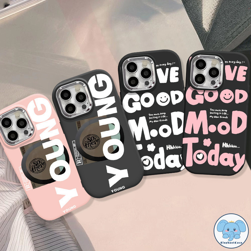 คู่รัก เทรนด์แฟชั่นแบรนด์ Disc Graffiti ปกหน้ายิ้ม iPhone 11 13 14 15 12 Pro Max XR 14 15 8 7 Plus X XS Max SE 2020