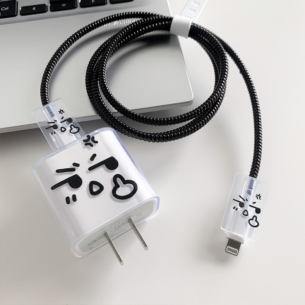 การ์ตูนตลกโปร่งใสแสดงออกซิลิโคนชาร์จป้องกันกรณีสําหรับ ไอโฟน 11 12 13 14 18ว-20ว ชาร์จเร็วป้องกันชาร์จปกแขน - รูปที่ 3