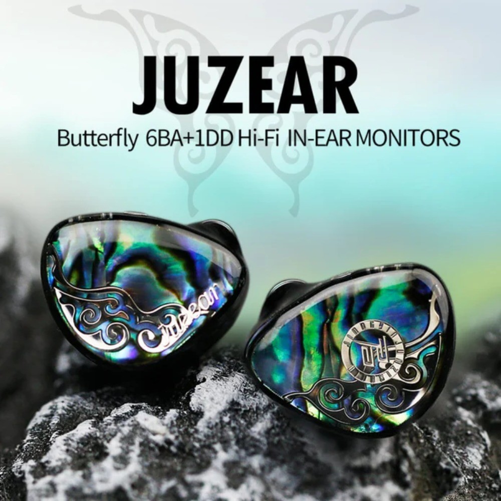 Juzear Butterfly 61T 6BA + 1DD Hi-Fi หูฟังชนิดใส่ในหูหูฟัง 6N OFC สาย 3D-พิมพ์ DLP เทคโนโลยี