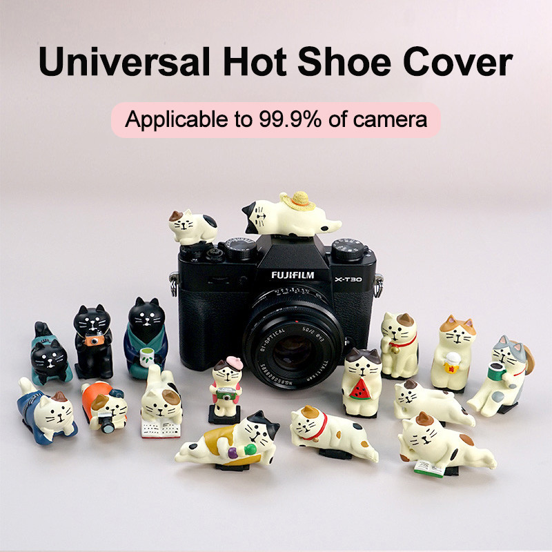 Zakka ร้อนรองเท้าหมวกการ์ตูนแมว SLR กล้อง Mirrorless สําหรับกล้อง DSLR SLR Mirrorless แมวน่ารักฝาครอบรองเท้าเย็น