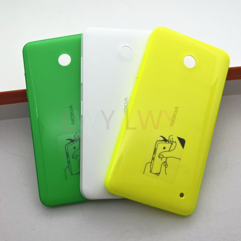 ฝาครอบด้านหลังสําหรับ Nokia lumia 630 6.35 636 238 ฝาครอบแบตเตอรี่ประตูพร้อมปุ่ม