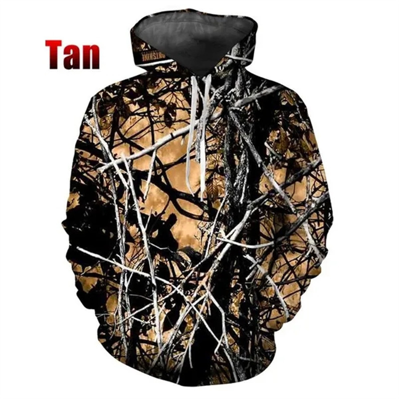 เสื้อกันหนาวมีฮู้ดสําหรับผู้ชายและผู้หญิงที่มีรูปแบบลายพราง3งมีสไตล์ใหม่ที่มีภูมิทัศน์ธรรมชาติสําหรับฤดูใบไม้ร่วงและฤดูใบ