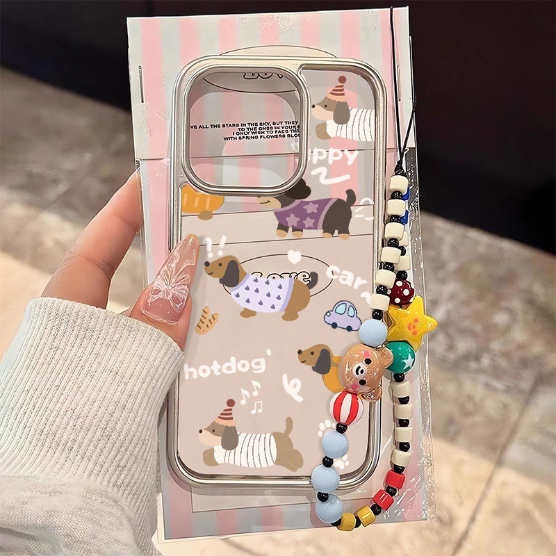 อุปกรณ์เสริมโทรศัพท์มือถือ Fun Dachshund Puppy เคสโทรศัพท์ที่เหมาะสม 15/14/13promax เคสโทรศัพท์เคสป้องกัน 12/11 Creative xr/xs Soft 7p Shock-proof