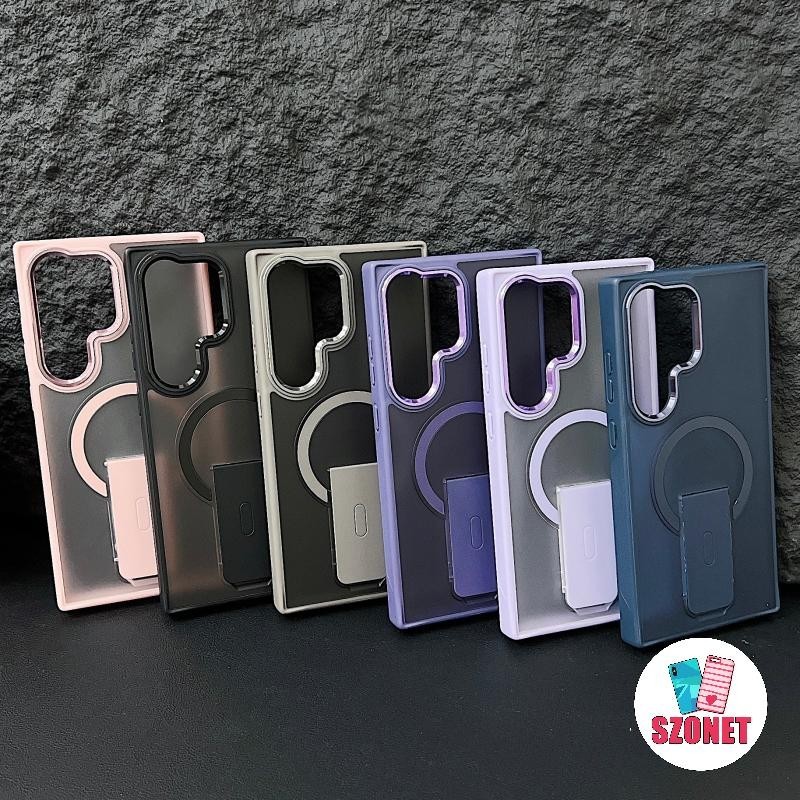 สีการปิดกั้นแม่เหล็กไร้สายชาร์จ Matte เคสโทรศัพท์สําหรับ Samsung Galaxy S26 Ultra S26 Plus S26 ผิวกันกระแทก Hard กลับกันชนฝาครอบ