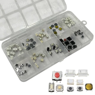 TC-2 Box 100pcs ชุดปุ่มกด 100ชิ้น 10แบบ แบบละ 10ชิ้น SMD Push button switch Touch switch kit วงจรอิเล็กทรอนิกส์ Elect...