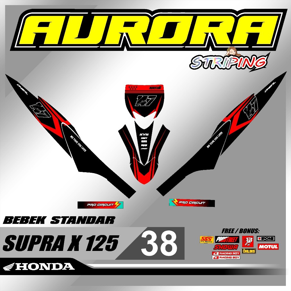 สติ๊กเกอร์ Rbt Supra X 125 Rbt Bebek Modif Supermoto Yz Crf Klx Kx Ktm Rbt ใหม่ล่าสุด