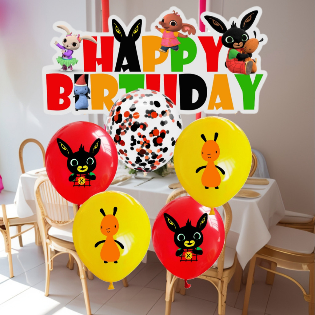 6/10/12 ชิ้น Black Bunny Bing Bing บอลลูนวันเกิดชุด,สําหรับวันเกิด Baby & Kids
