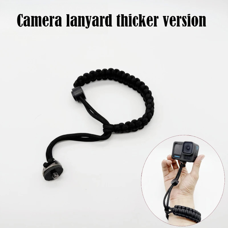 สายคล้องกล้องรุ่นหนาสําหรับสายรัดข้อมือ DJI OSMO 360 / Insta360 X5 สานป้องกันการสูญหาย + สกรู 1/4 มือ