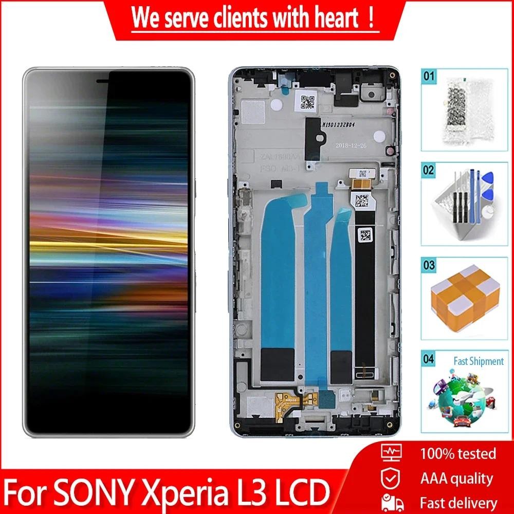 Original 5.7 "LCD สําหรับ Sony Xperia L3 I4312 I4332 I3322 L3312 จอแสดงผล LCD หน้าจอสัมผัสพร้อมกรอบ 