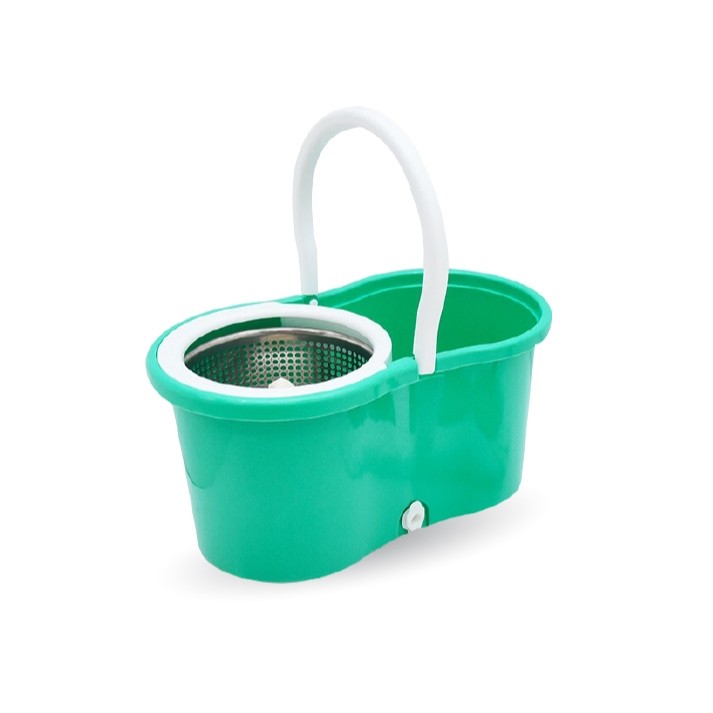 ถูง่าย Klass Spin Mop ชุดไม้ม็อบถูพื้นทำความสะอาดพร้อมถังปั่น 3 ชุด ฟรี ไม้กวาด(คละสี) 1 ชุด